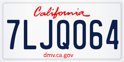 CA license plate 7LJQ064