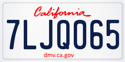 CA license plate 7LJQ065