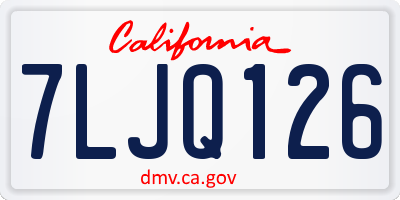 CA license plate 7LJQ126