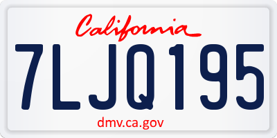 CA license plate 7LJQ195