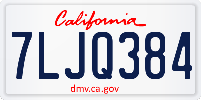 CA license plate 7LJQ384