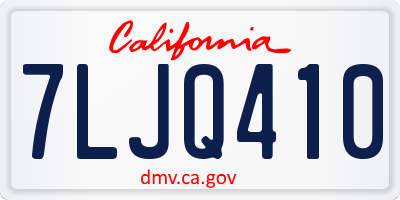 CA license plate 7LJQ410