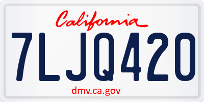 CA license plate 7LJQ420