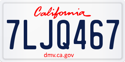 CA license plate 7LJQ467