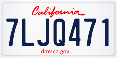 CA license plate 7LJQ471