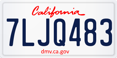 CA license plate 7LJQ483