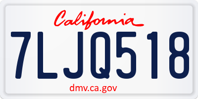 CA license plate 7LJQ518