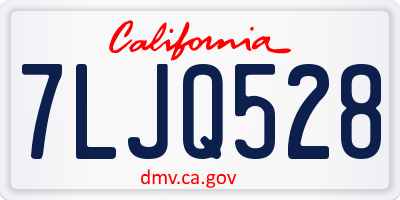 CA license plate 7LJQ528