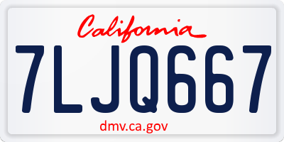 CA license plate 7LJQ667
