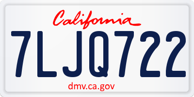 CA license plate 7LJQ722