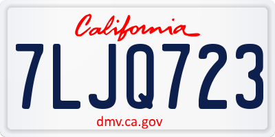 CA license plate 7LJQ723