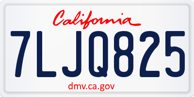 CA license plate 7LJQ825