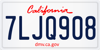 CA license plate 7LJQ908