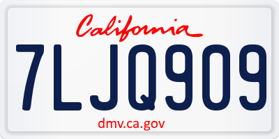 CA license plate 7LJQ909