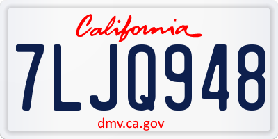 CA license plate 7LJQ948