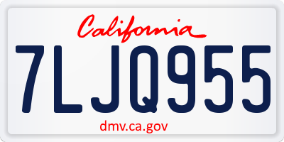 CA license plate 7LJQ955