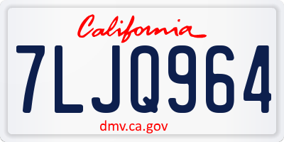 CA license plate 7LJQ964