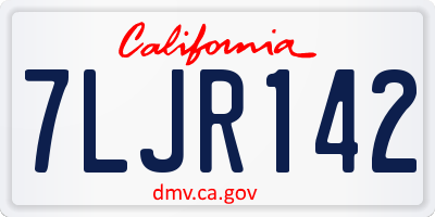 CA license plate 7LJR142