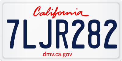 CA license plate 7LJR282