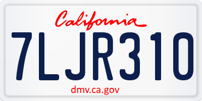 CA license plate 7LJR310