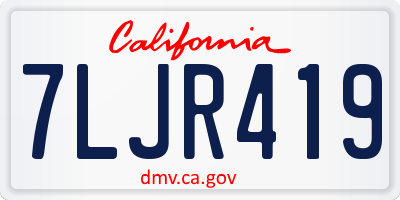 CA license plate 7LJR419