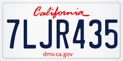 CA license plate 7LJR435