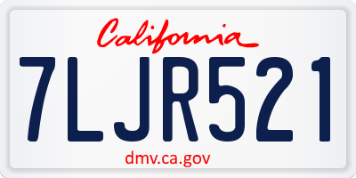 CA license plate 7LJR521