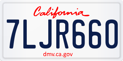 CA license plate 7LJR660