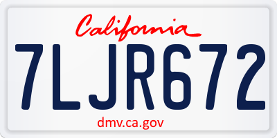 CA license plate 7LJR672