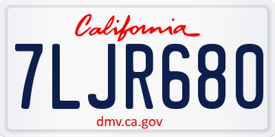 CA license plate 7LJR680