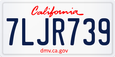 CA license plate 7LJR739