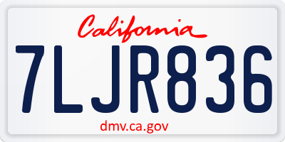CA license plate 7LJR836