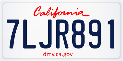 CA license plate 7LJR891