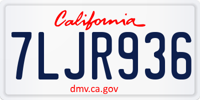 CA license plate 7LJR936