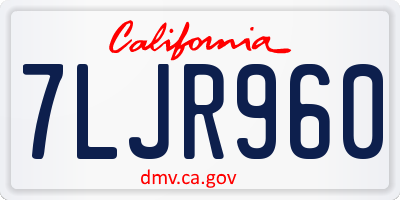 CA license plate 7LJR960