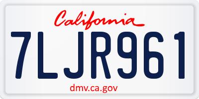 CA license plate 7LJR961