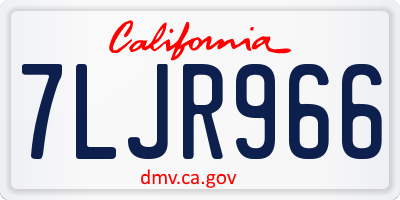 CA license plate 7LJR966