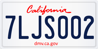 CA license plate 7LJS002