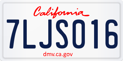 CA license plate 7LJS016
