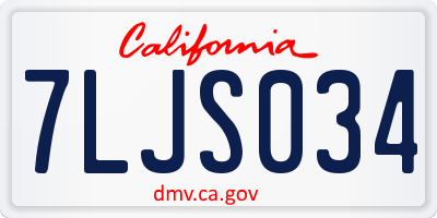 CA license plate 7LJS034