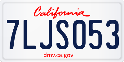 CA license plate 7LJS053