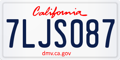 CA license plate 7LJS087