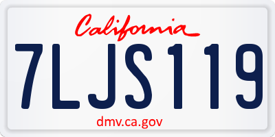 CA license plate 7LJS119
