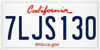 CA license plate 7LJS130