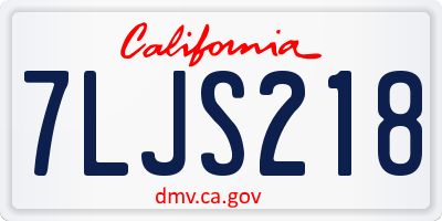 CA license plate 7LJS218