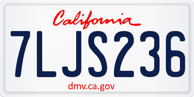 CA license plate 7LJS236