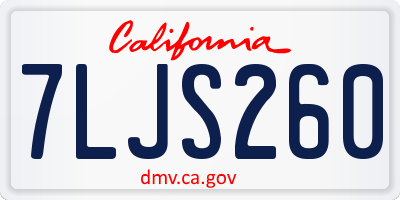CA license plate 7LJS260