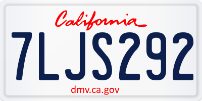 CA license plate 7LJS292