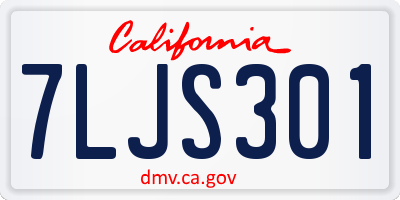 CA license plate 7LJS301