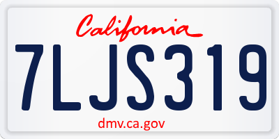 CA license plate 7LJS319